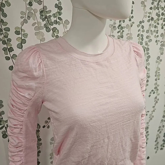 NWOT Free People Natasha Ruffle Sleeve Top In Pink - Picture 3 of 10